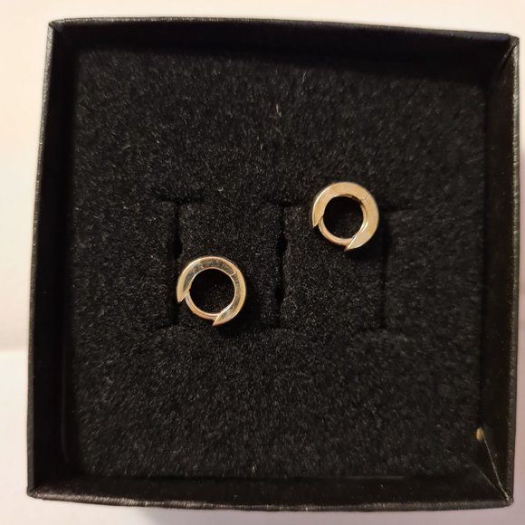 Catbird Chubby Huggy Hoops in Silver - Picture 3 of 5